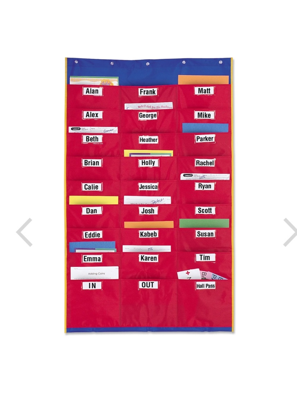 Learning Resources Classroom Pocket Chart Organizer - Red
